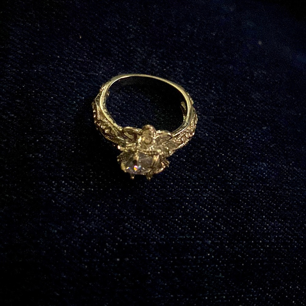 Crystal encrusted ring, size 6